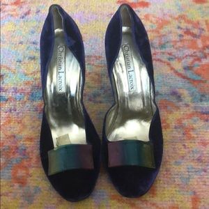Christian lacroix purple velvet pumps